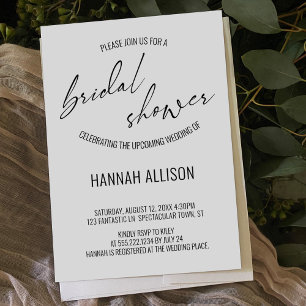Simple, Contemporary Handwriting Bridal Shower Invitation