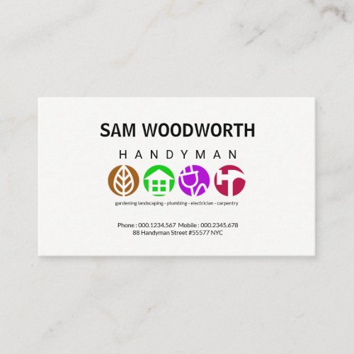 Simple Contemporary Handyman Placard Signage Logos Business Card