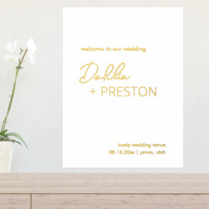 Simple Contemporary Modern Wedding Welcome Sign