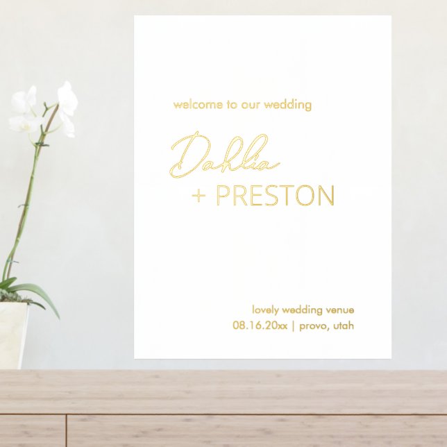 Simple Contemporary Modern Wedding Welcome Sign (In Situ (Entry Table))
