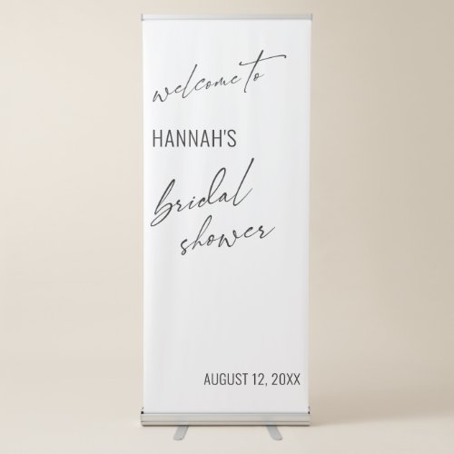 Simple Contemporary Typography Bridal Shower Retractable Banner