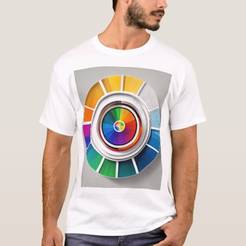 Simple Conventional Color Wheel on Black Backgroun T_Shirt