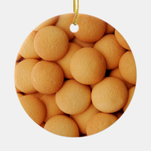 Simple Cookie Pattern Ceramic Ornament