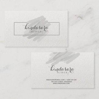 Simple Cool Abstract Grey Watercolor Business Card