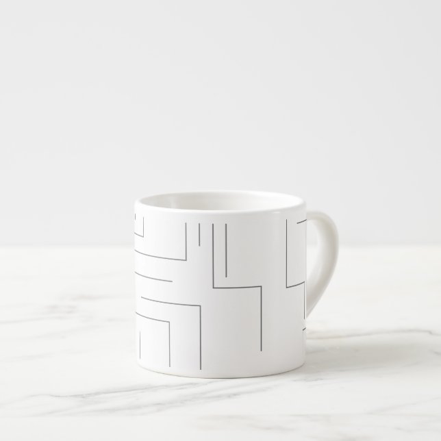 Simple, cool abstract, motion concept line pattern espresso cup (Front Right)