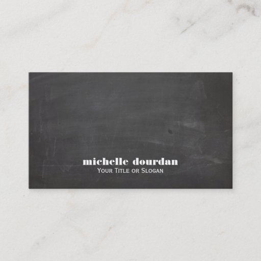 Customizable Cool Chalkboard Look Black Business Card