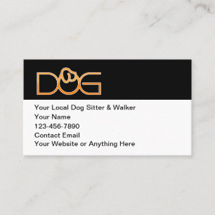 Simple Cool Dog Walking Sitting Business Card