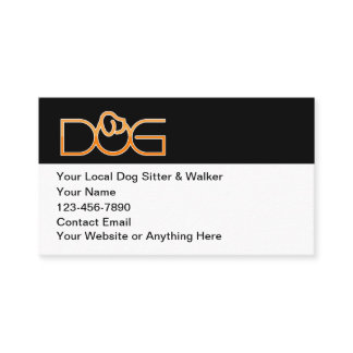 Simple Cool Dog Walking Sitting Business Card