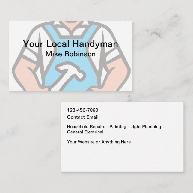 Simple Cool Handyman Business Cards (Front/Back)