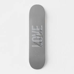 Simple, cool, modern, urban design of Love Boston Skateboard