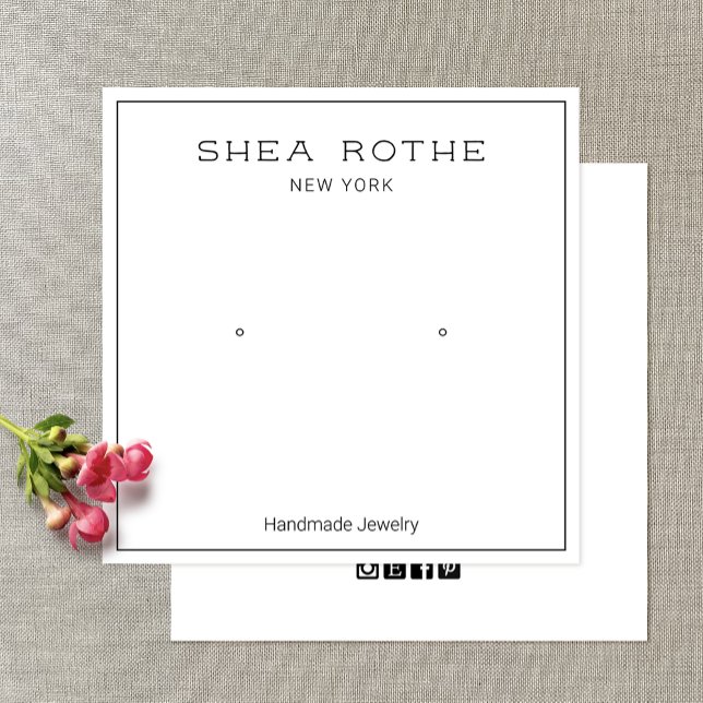 Simple Cool Modern White Stud Earring Display Card (Creator Uploaded)