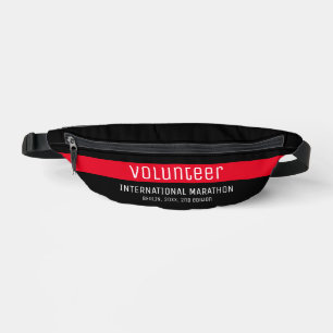 Simple Cool Red Black White Volunteer Help Charity Fanny Pack