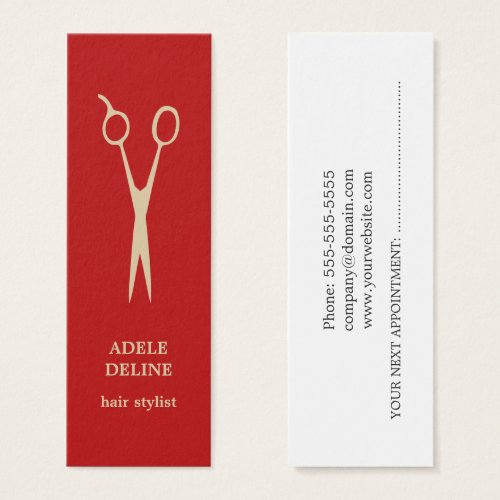 Simple Cool Red Hair Stylist Appointment Card