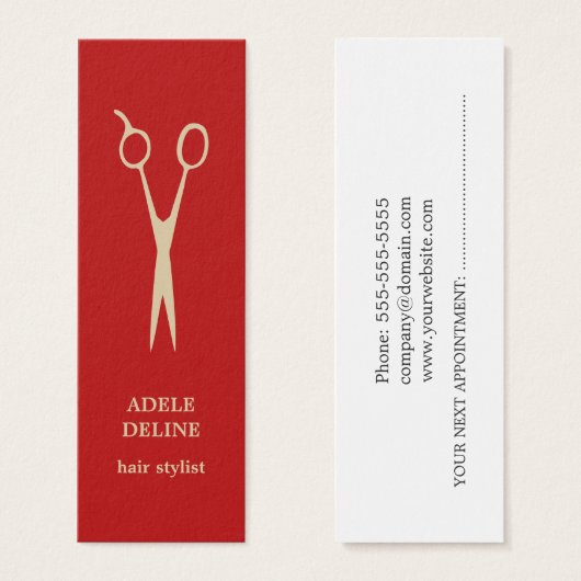 Simple Cool Red Hair Stylist Appointment Card (Front & Back)