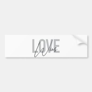 Simple, cool, urban, trendy, modern Love Wins Bumper Sticker
