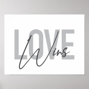 Simple, cool, urban, trendy, modern Love Wins Poster