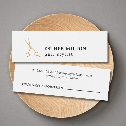 Simple Cool White Hair Stylist Appointment Card