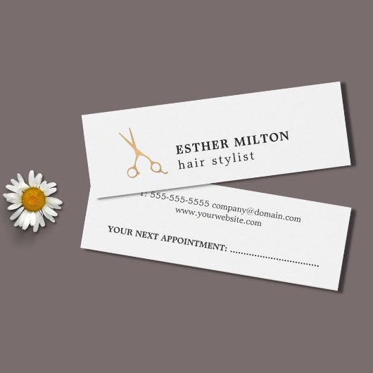 Simple Cool White Hair Stylist Appointment Card