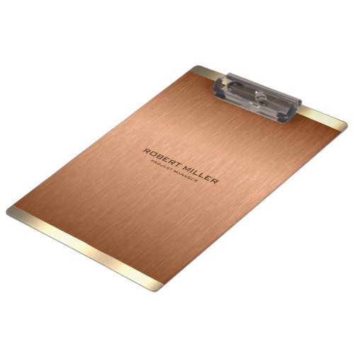 Simple copper_brown and gold metallic texture clipboard