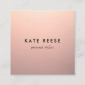 Simple Copper Rose Gold Professional Stylist Square Business Card (Front)