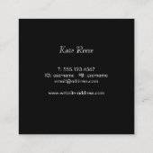 Simple Copper Rose Gold Professional Stylist Square Business Card (Back)