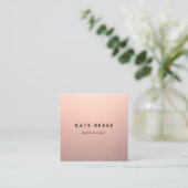 Simple Copper Rose Gold Professional Stylist Square Business Card (Standing Front)