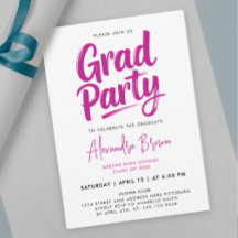 Simple Coquette Girly Pink Grad Brush Calligraphy