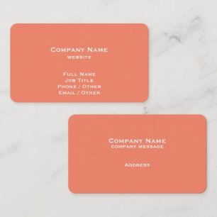 Simple Coral Business Card