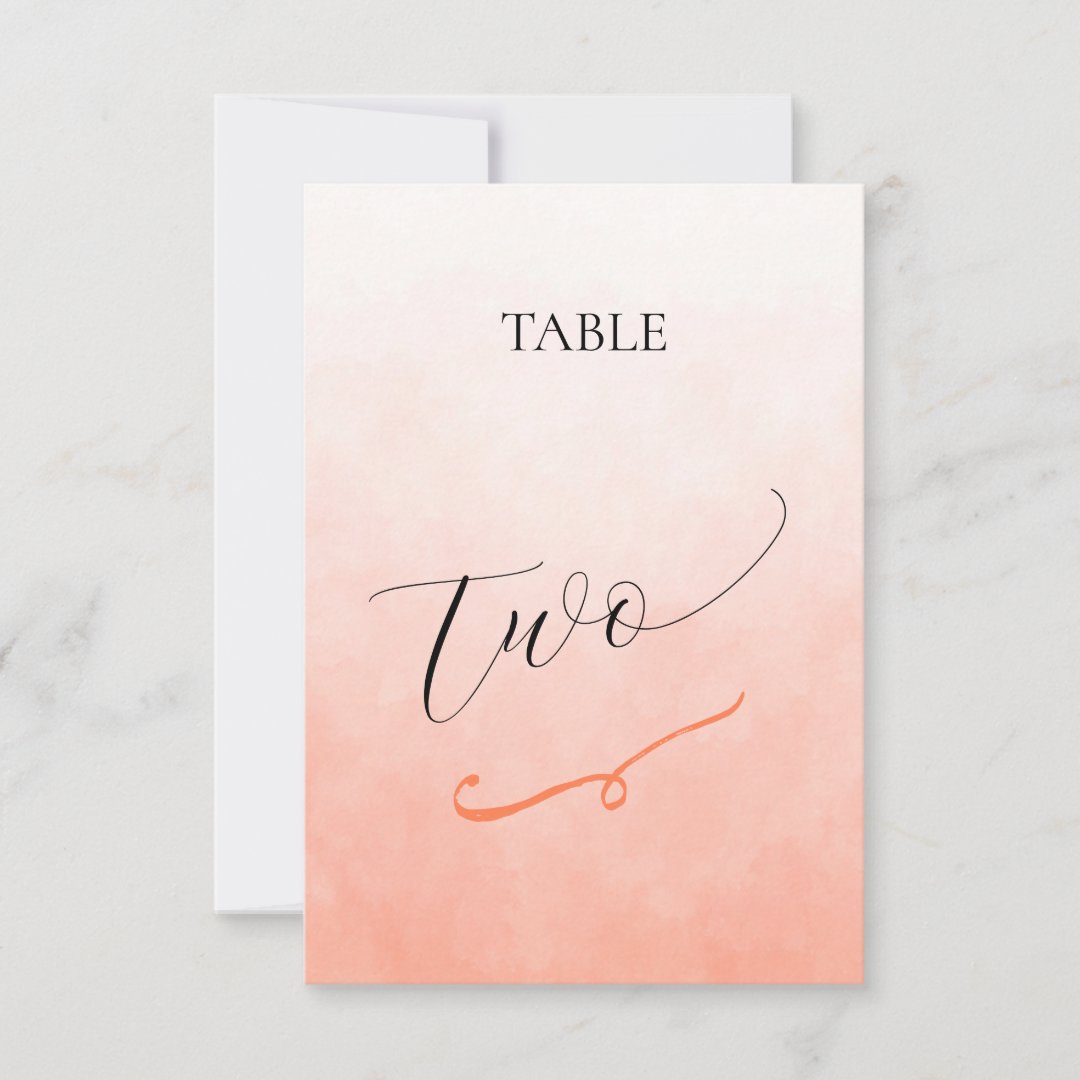 Simple Coral Modern Table Number | Zazzle