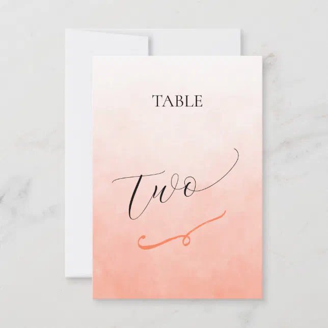 Simple Coral Modern Table Number | Zazzle