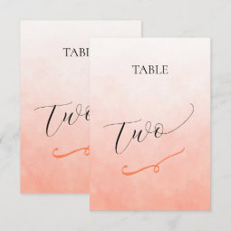 Simple Coral Modern Table Number | Zazzle