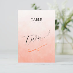 Simple Coral Modern Table Number | Zazzle