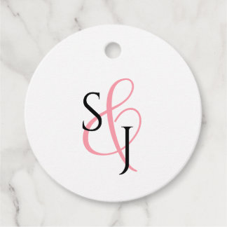 Simple Coral Pink Wedding Favor Tag