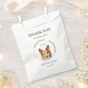Simple Corgi Dog Wedding Thank You Favor Bag