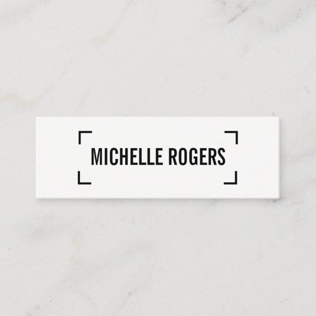 Simple / Corner Accents (Black) Mini Business Card (Front)