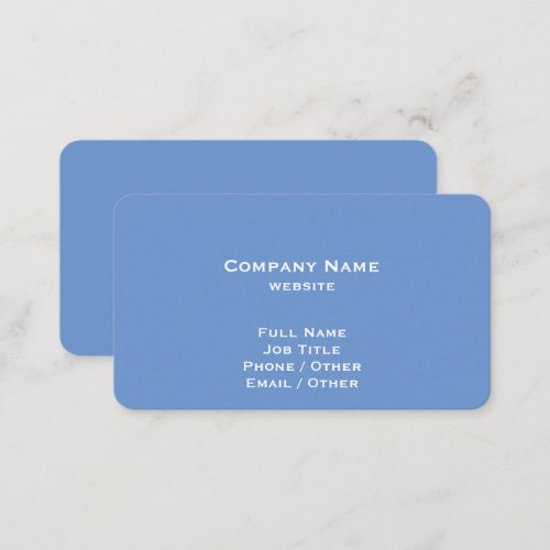 Simple Cornflower Blue Business Card