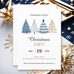 Simple Corporate Blue Christmas Party Invitation