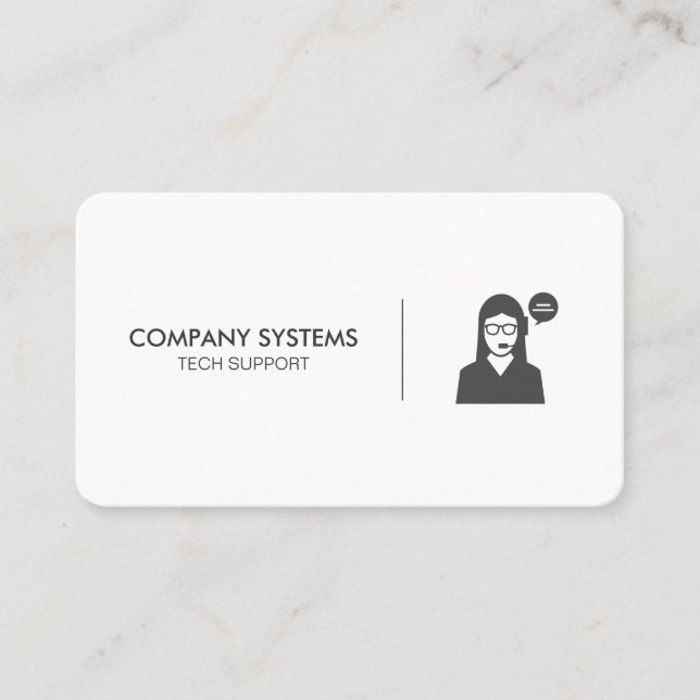 Simple Corporate Customer Support Business Card (Front)