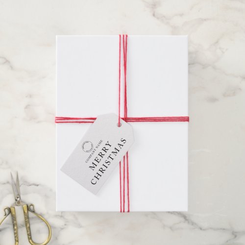 Simple Corporate Logo Any Color Merry Christmas Gift Tags