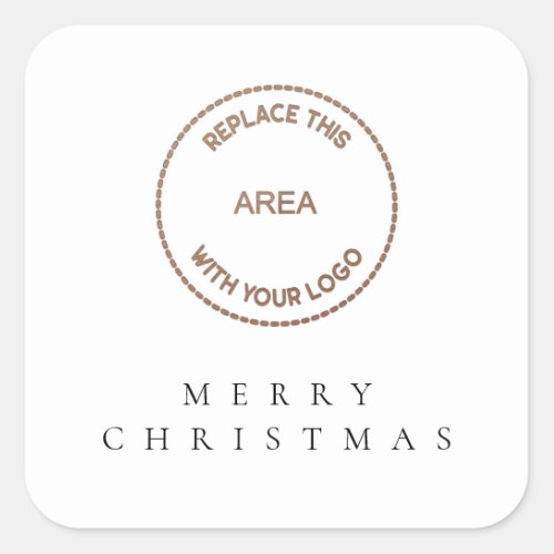 Simple Corporate Logo Merry Christmas Square Sticker