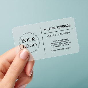 Simple Corporate Logo Modern Professional Employee Clear Business Cards