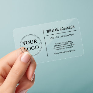 Simple Corporate Logo Modern Professional Employee Clear Business Cards