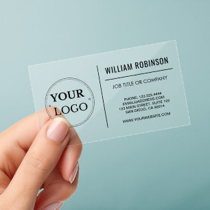 Simple Corporate Logo Modern Professional Employee Clear Business Cards