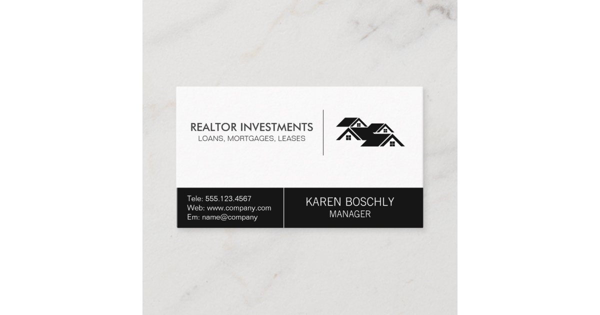 Simple Corporate Real Estate Agent Business Card Zazzle Com