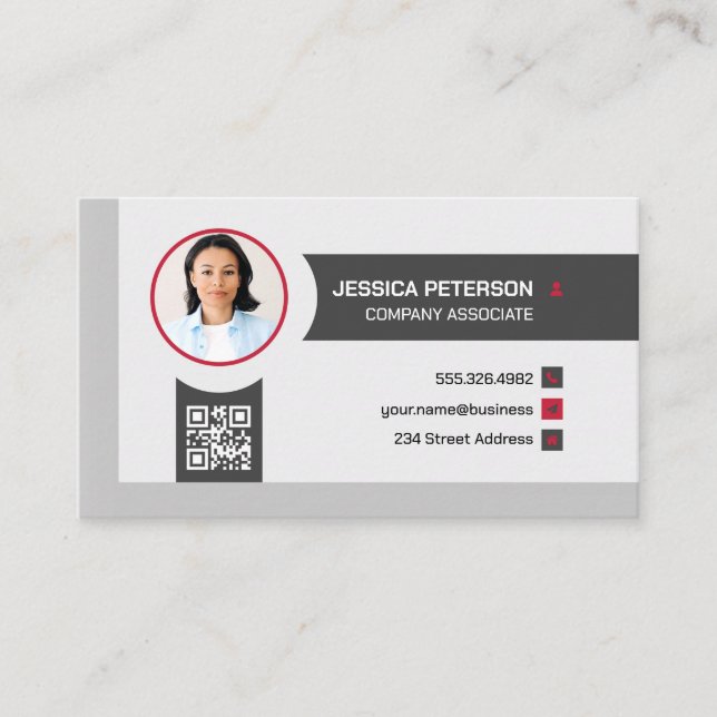 Simple Corporate | Woman Profile Business Card (Front)