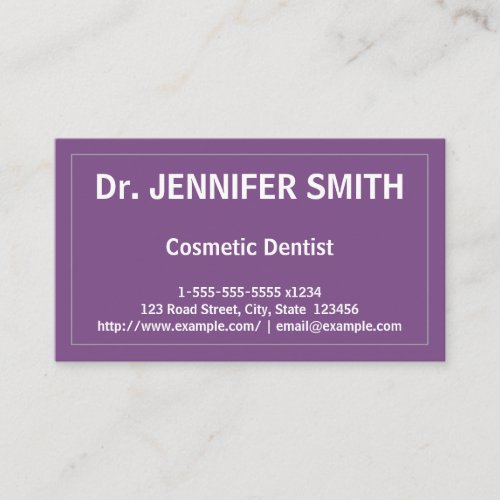 Simple Cosmetic Dentist Business Card