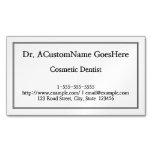 [ Thumbnail: Simple Cosmetic Dentist Magnetic Business Card ]