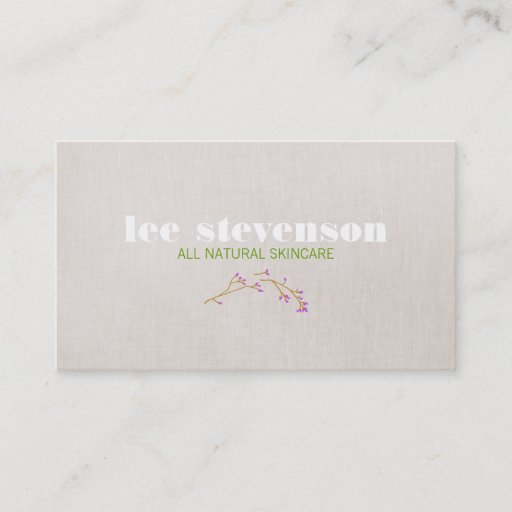 Customizable Simple Cosmetology All Natural Beauty Linen Look Business Card Template