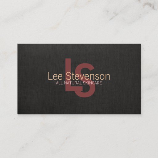 Customizable Simple Cosmetology Natural Beauty Black Linen Look Business Cards