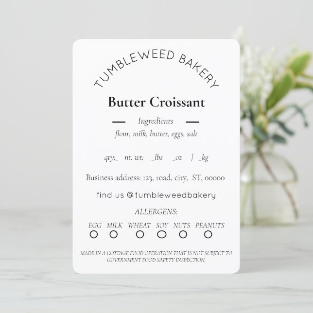 Simple Cottage Food Label Template | Zazzle simple-cottage-food-label-template-zazzle